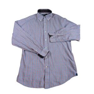 Daniel Cremieux  Classics Button Front Long Sleeve Blue  Plaid Large Super Soft
